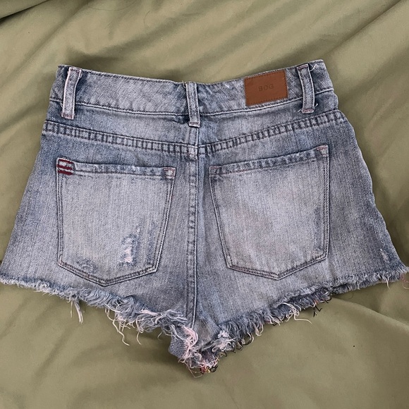 BDG Patchwork Studded Denim Cutoff Shorts - Picture 2 of 3